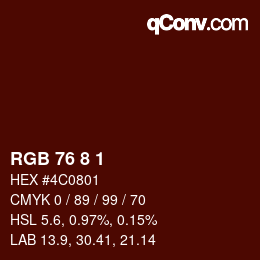 颜色代码: RGB 76 8 1 | qconv.com
