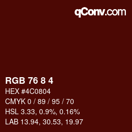 Color code: RGB 76 8 4 | qconv.com