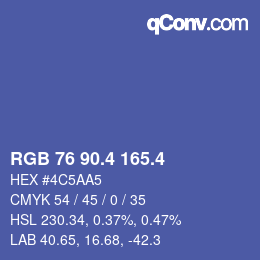 カラーコード: RGB 76 90.4 165.4 | qconv.com