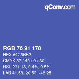 カラーコード: RGB 76 91 178 | qconv.com