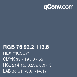 カラーコード: RGB 76 92.2 113.6 | qconv.com