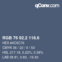 カラーコード: RGB 76 92.2 118.6 | qconv.com