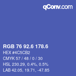 カラーコード: RGB 76 92.6 178.6 | qconv.com