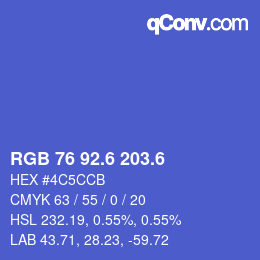 カラーコード: RGB 76 92.6 203.6 | qconv.com