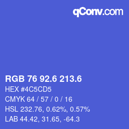 カラーコード: RGB 76 92.6 213.6 | qconv.com