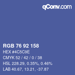 カラーコード: RGB 76 92 158 | qconv.com