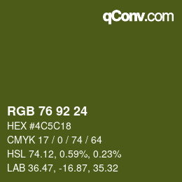 カラーコード: RGB 76 92 24 | qconv.com