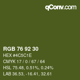 カラーコード: RGB 76 92 30 | qconv.com