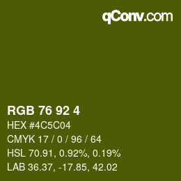 カラーコード: RGB 76 92 4 | qconv.com
