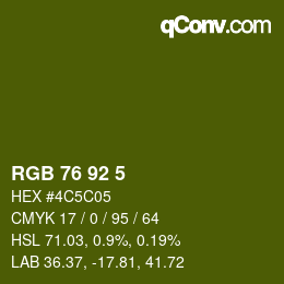 颜色代码: RGB 76 92 5 | qconv.com