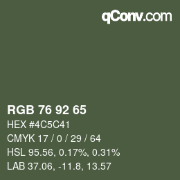 カラーコード: RGB 76 92 65 | qconv.com