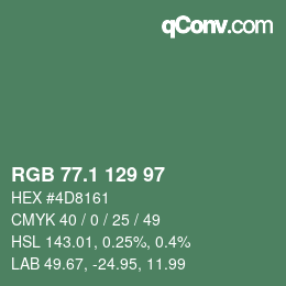 Color code: RGB 77.1 129 97 | qconv.com