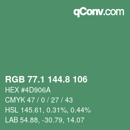 Color code: RGB 77.1 144.8 106 | qconv.com