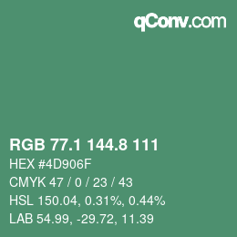Color code: RGB 77.1 144.8 111 | qconv.com