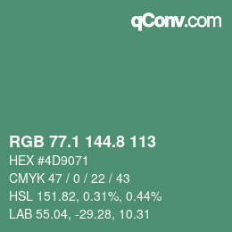 カラーコード: RGB 77.1 144.8 113 | qconv.com