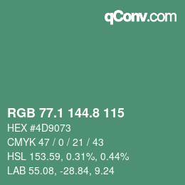 Color code: RGB 77.1 144.8 115 | qconv.com