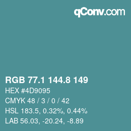 Color code: RGB 77.1 144.8 149 | qconv.com