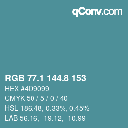 Color code: RGB 77.1 144.8 153 | qconv.com