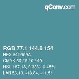 Color code: RGB 77.1 144.8 154 | qconv.com