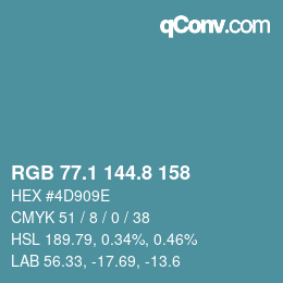 Color code: RGB 77.1 144.8 158 | qconv.com