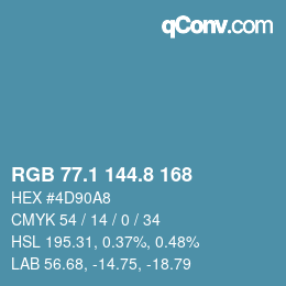 Color code: RGB 77.1 144.8 168 | qconv.com