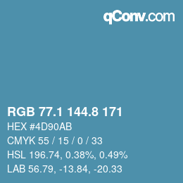 Color code: RGB 77.1 144.8 171 | qconv.com