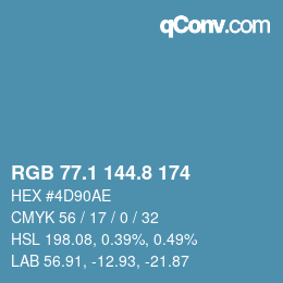 Color code: RGB 77.1 144.8 174 | qconv.com
