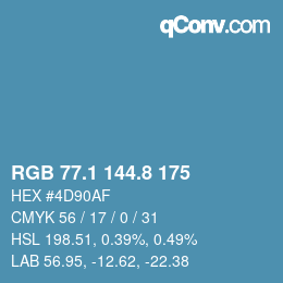 カラーコード: RGB 77.1 144.8 175 | qconv.com