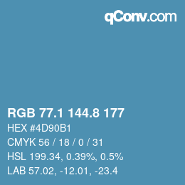 Color code: RGB 77.1 144.8 177 | qconv.com