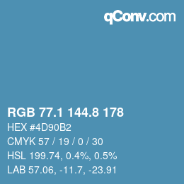 Color code: RGB 77.1 144.8 178 | qconv.com