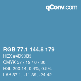 Color code: RGB 77.1 144.8 179 | qconv.com