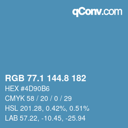 Color code: RGB 77.1 144.8 182 | qconv.com