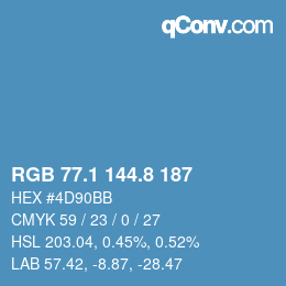Color code: RGB 77.1 144.8 187 | qconv.com