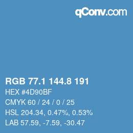 Color code: RGB 77.1 144.8 191 | qconv.com