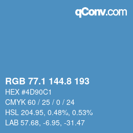 Color code: RGB 77.1 144.8 193 | qconv.com