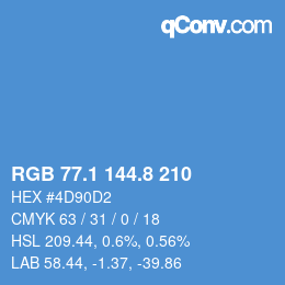 Color code: RGB 77.1 144.8 210 | qconv.com