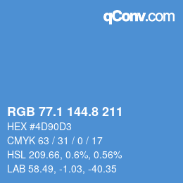 Color code: RGB 77.1 144.8 211 | qconv.com