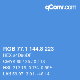 Color code: RGB 77.1 144.8 223 | qconv.com