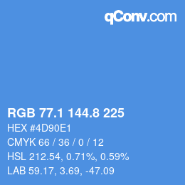 Color code: RGB 77.1 144.8 225 | qconv.com