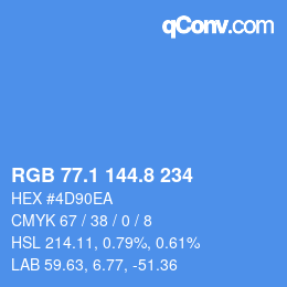 Color code: RGB 77.1 144.8 234 | qconv.com