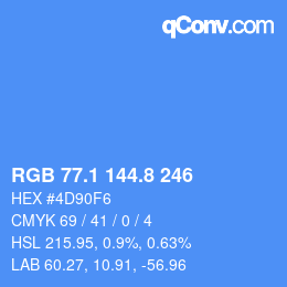 Color code: RGB 77.1 144.8 246 | qconv.com