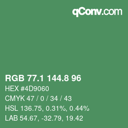 Color code: RGB 77.1 144.8 96 | qconv.com