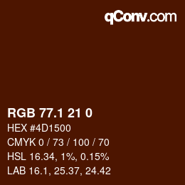 カラーコード: RGB 77.1 21 0 | qconv.com