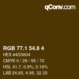 Farbcode: RGB 77.1 54.8 4 | qconv.com