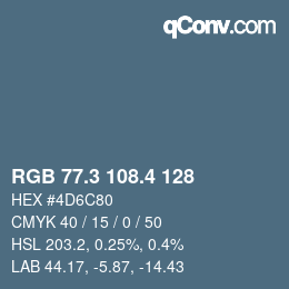 カラーコード: RGB 77.3 108.4 128 | qconv.com