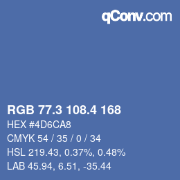 カラーコード: RGB 77.3 108.4 168 | qconv.com