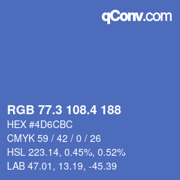 カラーコード: RGB 77.3 108.4 188 | qconv.com