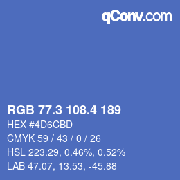 カラーコード: RGB 77.3 108.4 189 | qconv.com
