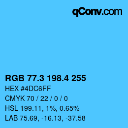 カラーコード: RGB 77.3 198.4 255 | qconv.com