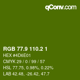 カラーコード: RGB 77.9 110.2 1 | qconv.com